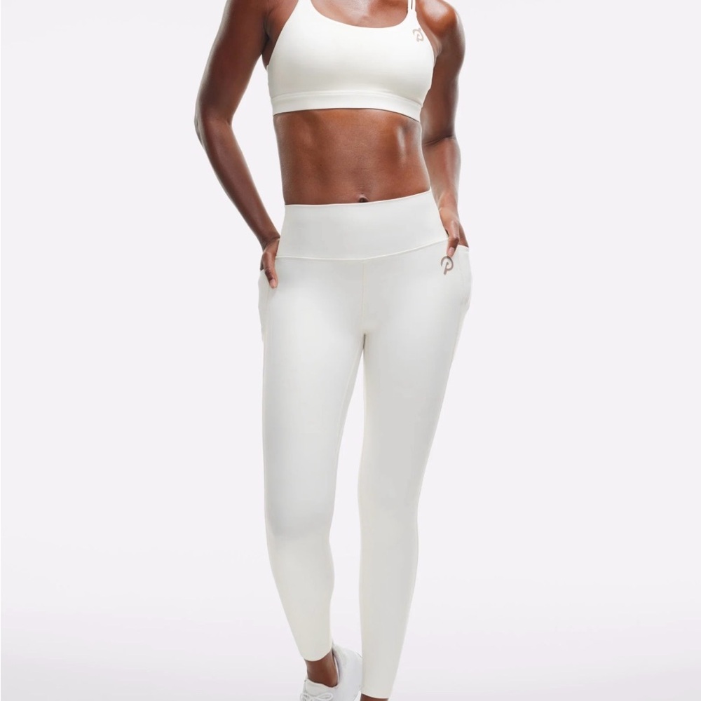 Peloton Cadent Legging in White Shimmer with Pockets Size Small